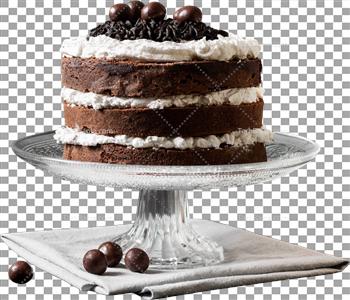 تصویر با کیفیت کیک شکلاتی رو ظرف شیشه ای